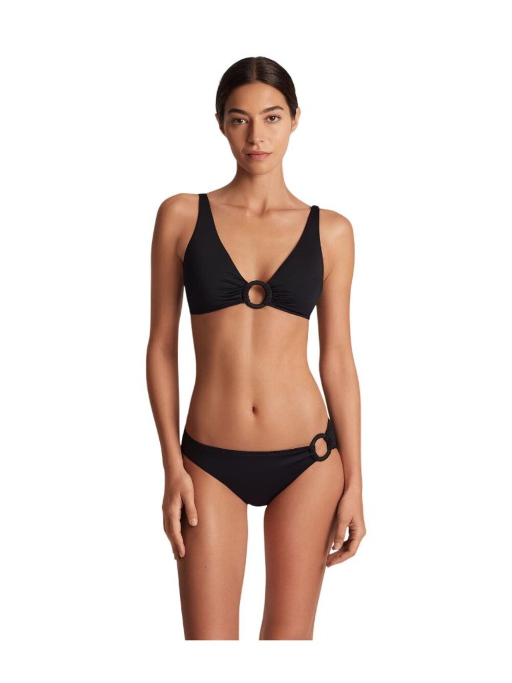 NWT Lauren Ralph Lauren Beach Club Macrame Ring Bikini Top 20501142 Black 8